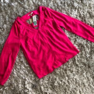 NWT Stitch Fix Hot-Pink Cut-out Top